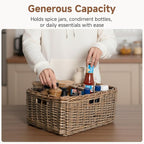 StorageWorks Pantry Baskets, Willow Storage Baskets for Organizing, Shelves, Pantry Organizers and Storage, Brown, 16 ½"L x 13"W x 7 ½"H