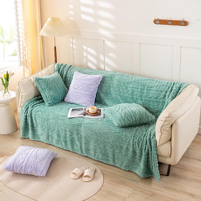 YUSOKI Twin XL Blanket Single Layer,Weight(3.1lb),370GMS-3D Stylish Design for Gift Home Decor (Light Green,65"x90")