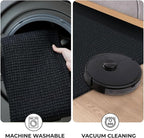 KOZYFLY Washable Area Rug 5x7 ft Rubber Backed Non Slip Rugs for Living Room Braided Cotton Bedroom Rug Woven Office Rugs Indoor Floor Carpets for Dining Bedroom Living Room, Black/Dark Grey