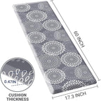 LuxStep Kitchen Mat Waterproof Kitchen Rugs for Floor Cushioned Anti-Fatigue Mat Non-Slip Standing Desk Mat Comfort Floor Mats for House Sink Office 17.3" x 60" Grey