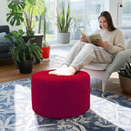 Ottoman Foot Rest Home Decor Bedroom Decor Ideal for Living Room Comfortable Floor Pouf Ottoman Foot Rest for Armchair Bean Bag Floor Cushion Footstool 12x20 Inch Wine Red Pouf with Filler