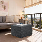 20x20x14 Inches Fluffy Square Pouf Ottoman - Plush Furry Boneless Ottoman Foot Rest Stool with High-Density Foam, Versatile Floor Seating for Living Room (Gray)
