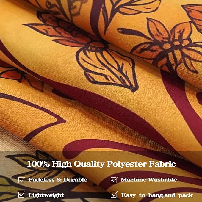 Accnicc Boho Mandala Floral Tapestry Vintage Bohemian Indian Tapestries for Bedroom Aesthetic Retro Orange Yellow Flower Small Tapestry Wall Hanging for Dorm Living Room Decor 48 x 36 Inch