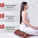Mandala Meditation Cushion, Boho Meditation Mat, Meditation Pillows for Sitting on Floor, Cushions for Sitting in Home and Outdoor, Square Floor Pillow Cushion Seating for Yoga Accessories 22'' X 22''