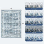 Lofus 3x5 Area Rug for Entryway,Blue Non Slip Area Rugs for Kitchen, Washablee Soft Rugs for Bedroom, Living Room, Tool Room Nursery Kids Room Decor