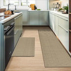Artoid Mode Washable Non Slip Kitchen Rugs and Mats Set of 2, Rubber Backing Absorbent Kitchen Mats for Floor Front of Sink - 20x32 and 20x48 Inch