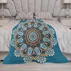 Ornamental Mandala Throw Blanket Indian Hippie Bohemian Art Floral Texture Pattern Blanket for Sofa Bed Couch Chair Or Dorm 30"x40"