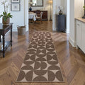 Lahome Modern Geometric Easy Jute Washable Runner Rug 2.5x8, Non Slip Carpet Runners for Hallway 8ft, Brown Neutral Semi-Circle Rug for Outdoor Deck Porch