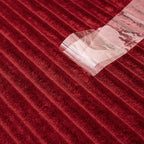 MIULEE Fleece Throw Blanket for Couch 300GSM Super Soft Lightweight Plush Striped, Burgundy Red Warm Cozy Breathable Ribbed Blanket for Bed/Sofa, Throw Size 50"x60"