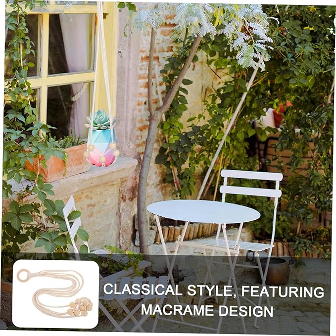 BESPORTBLE Macrame Hanging Planter Basket for Indoor Plants Handwoven Boho Plant Hanger Versatile Wall and Ceiling Decor for Home Office and Balcony Garden