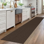 EARTHALL Washable Runner Rug 2x10 Ft Non Slip Runners for Hallways Long Cotton Rubber Backed Kitchen Runner Braided Indoor Floor Carpet Runners for Entryway, Hallway, Kitchen, Brown/Coffee