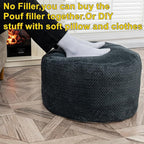 Asuprui Pouf Ottoman Unstuffed Ottoman Foot Rest No Filler Soft Foot Stool 20x20x12 Inches Fuzzy Chair Floor Pouf Chair with Storage for Living Room Bedroom Dark Gray