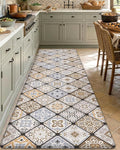 DEXI Anti Fatigue Kitchen Mats for Floor, 23x86, Cushioned Standing Padded Mat Waterproof, Comfort Runner Rug for Laundry Room Office, Brown Checkered