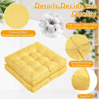 Jerify Floor Pillow Cushions Large Round Square Large Meditation Floor Pillow for Classroom Adult Meditation Picnic Party Seating Learning Daycare School(Square,Yellow,4 Pcs)