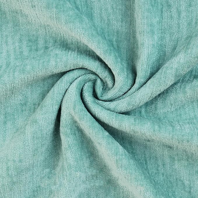 decorUhome Chenille Aqua Haze Spring Euro Sham Throw Pillow Covers 26x26 Inch Set of 2, Decorative Soft Couch Pillow Covers Solid Dyed Accent Farmhouse Neutral Square Pillow Cases for Sofa
