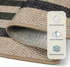 Lahome Enfys Modern Geometric Easy Jute Entryway Rug, 3x5 Washable Farmhouse Kitchen Rugs for Bedroom, Contemporary Non Slip Non Shedding Woven Carpet for Living Room
