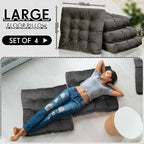 Jerify Floor Pillow Cushions Large Round Square Large Meditation Floor Pillow for Classroom Adult Meditation Picnic Party Seating Learning Daycare School(Square,Dark Grey,4 Pcs)