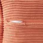 MIULEE Decorative Lumbar Throw Pillow Covers for Couch Bed Livingroom 12x20 Inch Set of 2 Coral Red Boho Accent Throw Pllows Broadside Striped Patchwork Soft Corduroy Summer Pillowcases