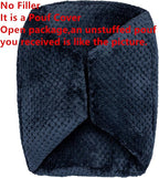 Asuprui Pouf Ottoman Unstuffed Ottoman Foot Rest No Filler Foot Stool 20x20x12 Inches Fuzzy Chair Floor Pouf Chair with Storage for Living Room Bedroom Navy Blue