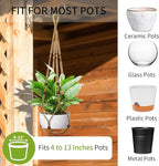 Macrame Plant Hanger - Fits 4 to 13 inches Pots for Indoor Outdoor, 35 Inch, Set of 2, Brown (POTS NOT Included)