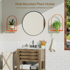 Orange Metal Wall Plant Holder - 2-Pack Wall Mounted Plant Stands and Hanging Holders for Indoor Planter and Flower Pot - Arch Decor Shelf for Plant Storage (Pot Not Included)