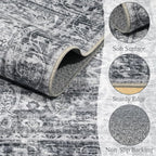 Washable Rugs for Living Room: 10x14 Area Rugs for Bedroom Ultral Soft Non-Slip Stain Resistant Vintage Boho Large Carpet for High-Traffic Dining Room - Farmhouse Decor