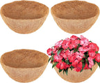 Coco Liners for Planters - 4 Pack 18 Inch Round Hanging Basket Liners, 100% Natural Coconut Fiber Replacement Liners for Hanging Baskets Planters Flowers, Plants, Vegetables (18'' Pack of 4)