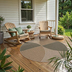 Lahome Enfys Modern Rainbow Round Rug, 6ft Easy Jute Circle Patio Rug Washable Indoor Outdoor Rugs for Living Room, Farmhouse Natural Round Area Rug Contemporary Carpet for Entryway Backyard