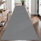 EARTHALL Washable Runner Rug 3x10 Ft Non Slip Runners for Hallways Long Cotton Rubber Backed Kitchen Runner Braided Indoor Floor Carpet Runners for Entryway, Hallway, Kitchen, Charcoal Gray