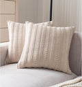 Boho Throw Pillow Covers 22x22 Inch Set of 2, Farmhouse Decorative Couch Pillow Cases, Beige Accent Pillows of Bed, Sofa Bedroom Living Room Home Decor Cushion Cover
