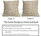 Brown Floral Pillow Covers 20x20 Set of 2 Vintage Rustic Old Style Cute Small Flower Brown Cream Print Decorative Outdoor Pillowcases Farmhouse Throw Cushion Case Decor for Couch Sofa Bed