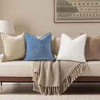 decorUhome Chenille Soft Cozy Throw Pillow Covers 22x22 Set of 2, Modern Farmhouse Boho Velvet Decorative Euro Sham Pillow Cases with Stitched Edge for Couch Sofa Bed Home Decor, Brown
