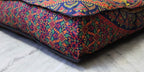 CRAFT KALA Mandala Floor Pillow Cushion Cover Seating Throw Cover Hippie Decorative Bohemian Ottoman Poufs Pom Pom Pillow Cases Boho Indian Cotton Living Room Yoga Home Décor 35" Square New Blue Ombre