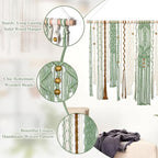 MEIVINES Macrame Wall Hanging Large Wall Art Handmade Woven Tapestry Boho Tapestry Macrame Wall Decor Art Home decoration for Living Room Bedroom Apartment Dorm Wedding Party 38" x 29"