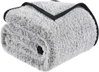 EMME Soft Sherpa Fleece Blanket Reversible Plush Fluffy Large Blanket, Light Weight Warm Decorative Boho Blanket Cover for Sofa, Couch, Bedroom,Travel(Black,50"x60")