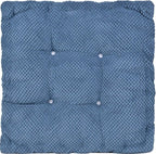 ChezMax Floor Pillow & Cushion, Large Meditation Chair Cushions, Thick Square Seat Pad, Soft Velvet Tufted Seating Pouf for Indoor/Outdoor Yoga Bench Rocking Chair Room Tatami Sofa, Navy Blue 18"x18"
