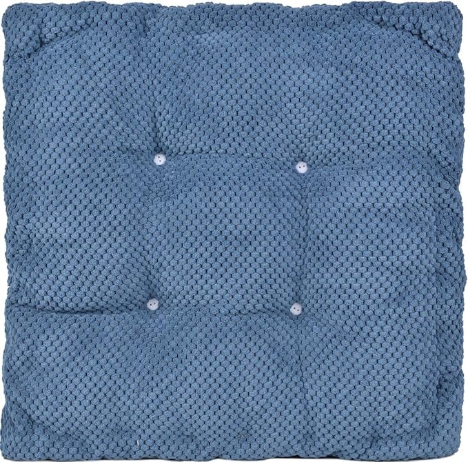 ChezMax Floor Pillow & Cushion, Large Meditation Chair Cushions, Thick Square Seat Pad, Soft Velvet Tufted Seating Pouf for Indoor/Outdoor Yoga Bench Rocking Chair Room Tatami Sofa, Navy Blue 20"x20"