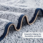 EMME Soft Sherpa Fleece Blanket Reversible Plush Fluffy Large Blanket, Light Weight Warm Decorative Boho Blanket Cover for Sofa, Couch, Bedroom,Travel(Plush Navy,108"x90")