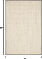 SAFAVIEH Area Rug 3x5 - Natural Fiber Collection - Marble & Khaki, Sisal, Woven Design with Border (NF143E)