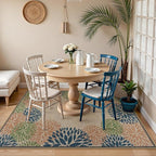 LIVEBOX Modern 3x5 Jute Outdoor Patio Rug, Washable Rugs for Entryway Porch, Tropical Floral Boho Farmhouse Carpet, Non Slip Front Door Mat for Outdoor Indoor Entryway Guestroom Decor (Olive 3'x5')