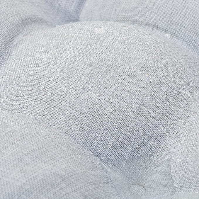QILLOWAY Outdoor Seat/Back Chair Cushion Tufted Pillow, Spring/Summer Seasonal Replacement Cushions - Pack of 4 (Silver/Grey)