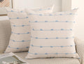 Set of 2 Boho Throw Pillow Covers 24x24,Light Blue and White Neutral Couch Pillow Case with Tassel Fringe Decorative,Modern Accent Farmhouse Cushion Covers for Sofa Couch Bed Living Room