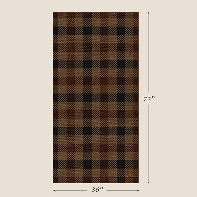 Easy Jute Neutral 3x6 Rugs for Entryway, Buffalo Plaid Outdoor Mat for Front Door, Washable Rugs for Entryway Indoor, Small Living Room, Non Slip Farmhouse Checkered Black and Beige Décor