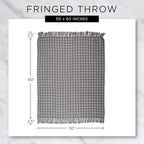 DII Modern Zig Zag Throw Blanket Woven Cotton, Hand-Knotted 2.5" Fringe, 50x60, Natural