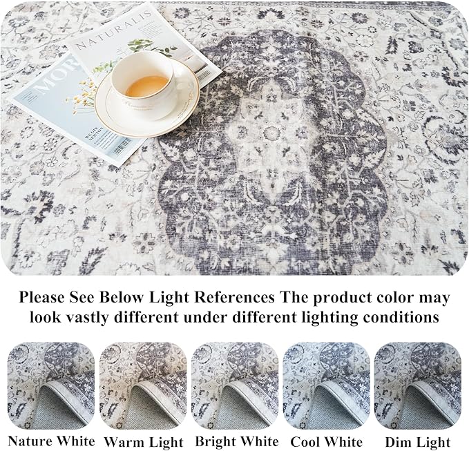Washable 2x4 Kitchen Sink Rugs: Washable Non-Slip Hardwood Floor Mat for Stove Soft Stain Resistant Carpet Boho Home Decor for High Traffic Area Low-Pile Area Rug for Entryway Foyer(2x4,Grey)