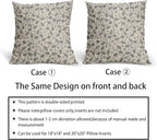 Grey Floral Pillow Covers 18x18 Set of 2 Vintage Rustic Old Style Cute Small Flower Gray Cream Print Decorative Outdoor Pillowcases Farmhouse Throw Cushion Case Decor for Couch Sofa Bed