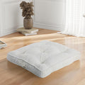 Floor Pillow, 24x24 Tufted Floor Cushion for Adults, Square Large Meditation Cushion Pillow, Corduroy Sitting with Handle, Yoga Seating for Tatami, Beige, 1Pack