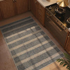 LIVEBOX Easy Jute Indoor Outdoor Rug 3x5 Front Porch, Black Striped Washable Outdoor Rugs for Entryway Living Room, Non Slip Rug Geometric Carpet Door Mat for Entry Front Door, Patio, Kitchen, Bedroom