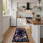 Lahome Floral Entryway Rug, 2X3 Washable Kitchen Rug Non-Slip, Ultra-Thin Soft Door Mat Indoor Entrance Stain Resistant Boho Small Throw Carpet for Bathroom Bedroom Flore (2x3ft,Purple)