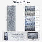 Blue Gray 2x6 Hallway Runner Rug, Carpet Runners 6ft for Kitchen Non Slip Washable, Modern Vintage Floor Runner for Entryway Foyer, Transitional Rug Runner for Bathroom Bedroom Laundry Room